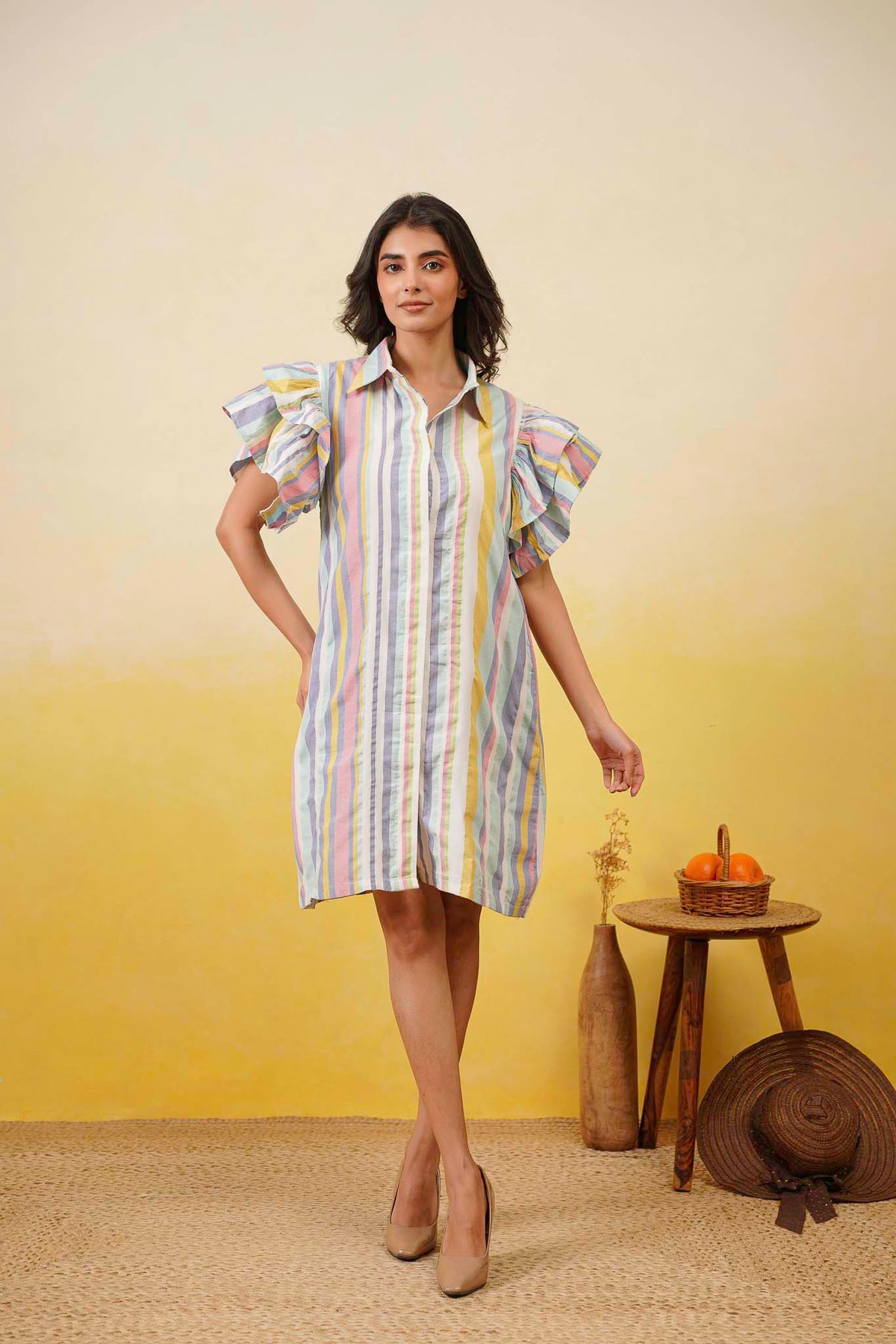 Multistripe Shirt Dress