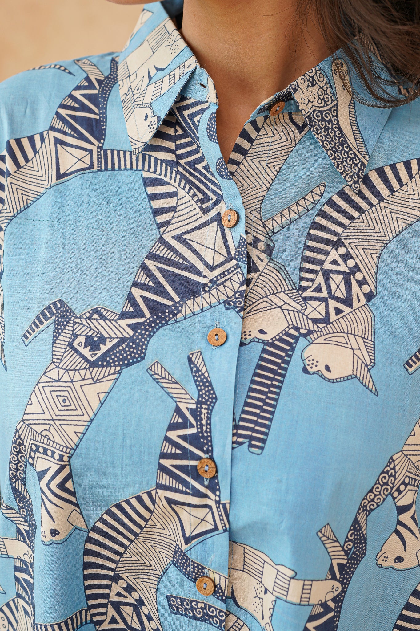 Sphynx Cat Print Cotton Vintage Shirt Dress