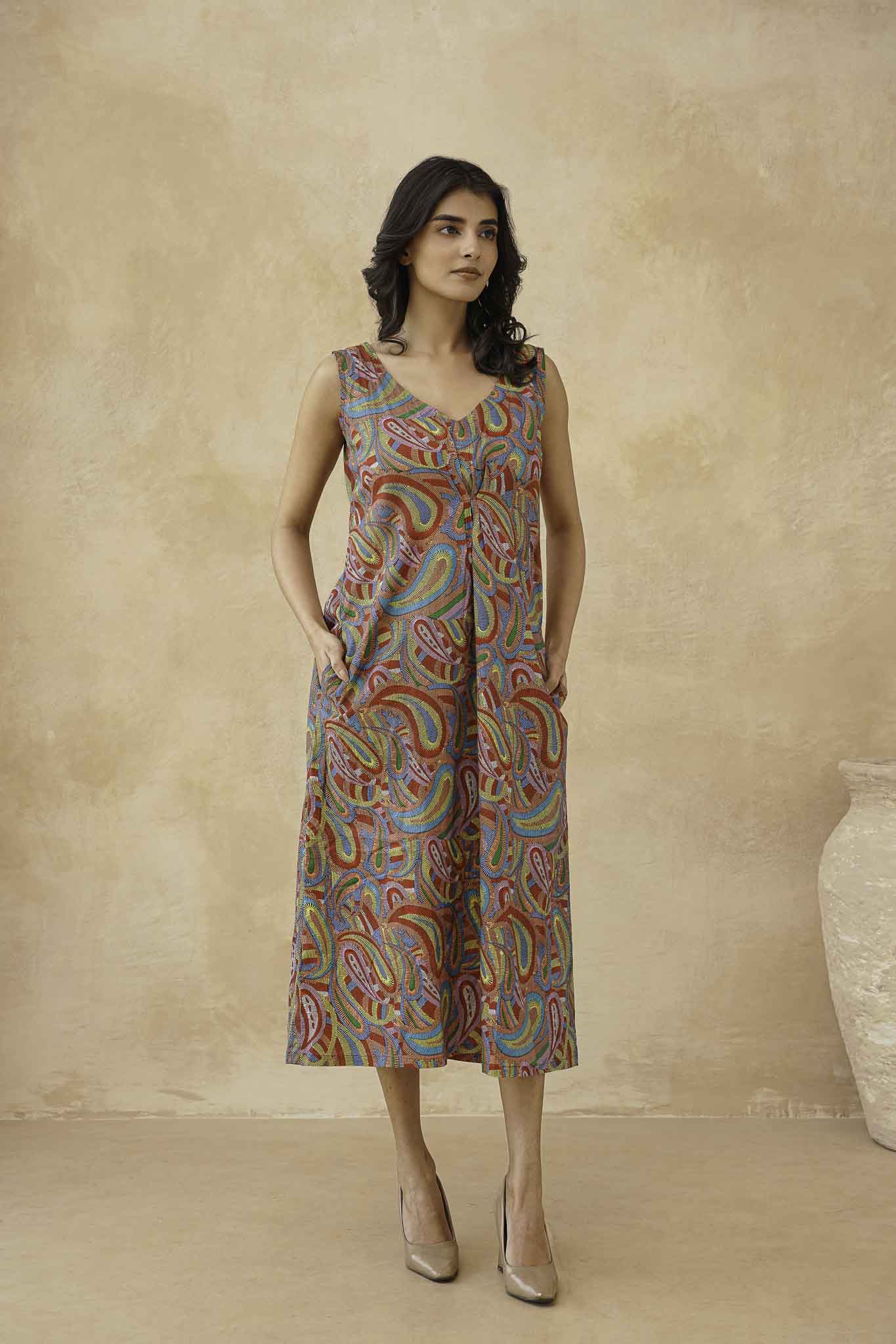 Multicolor A line Dress