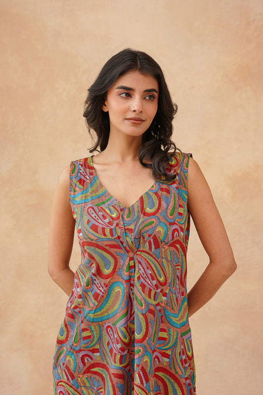 Multicolor A line Dress