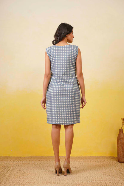 Blue Gingam Short Dress