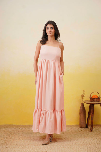 Peach Charm Long Dress
