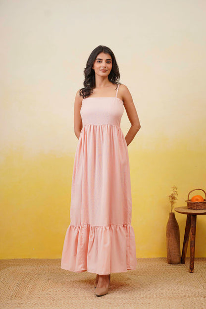 Peach Charm Long Dress