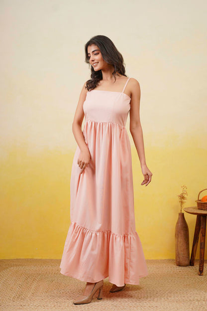 Peach Charm Long Dress