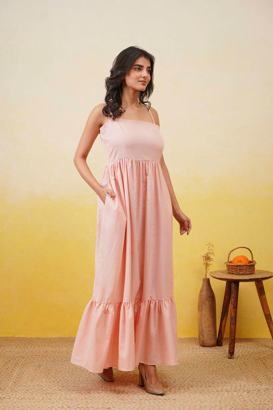Peach Charm Long Dress