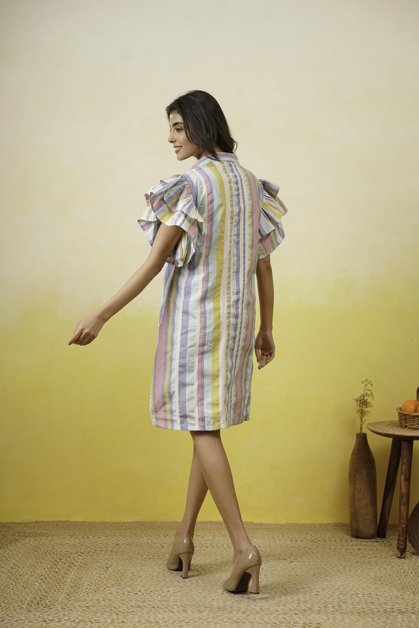 Multistripe Shirt Dress