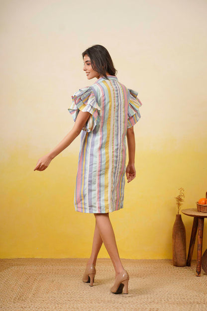 Multistripe Shirt Dress