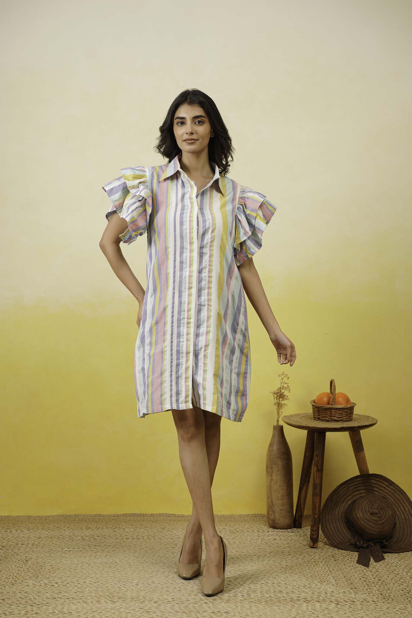 Multistripe Shirt Dress