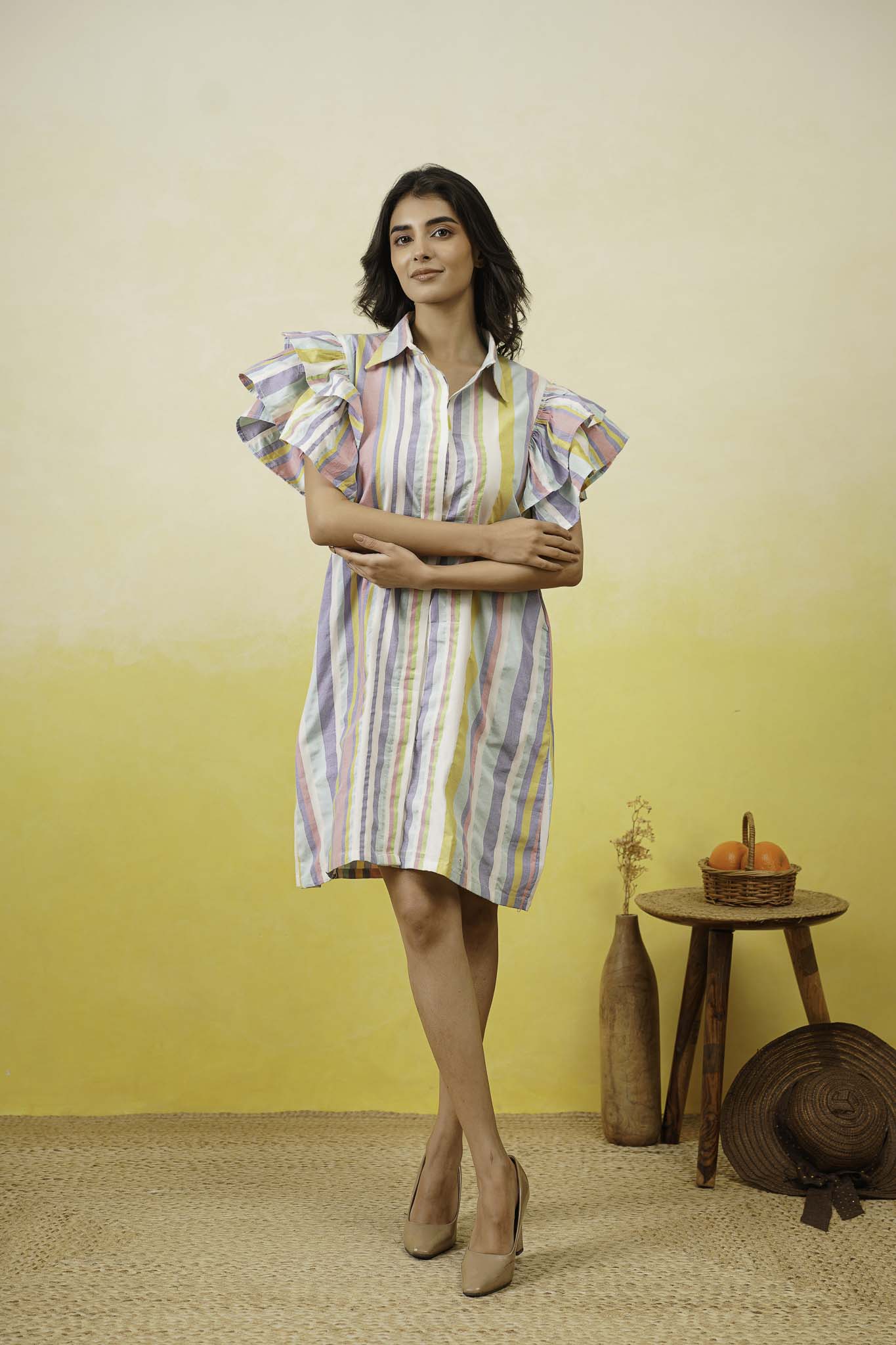 Multistripe Shirt Dress