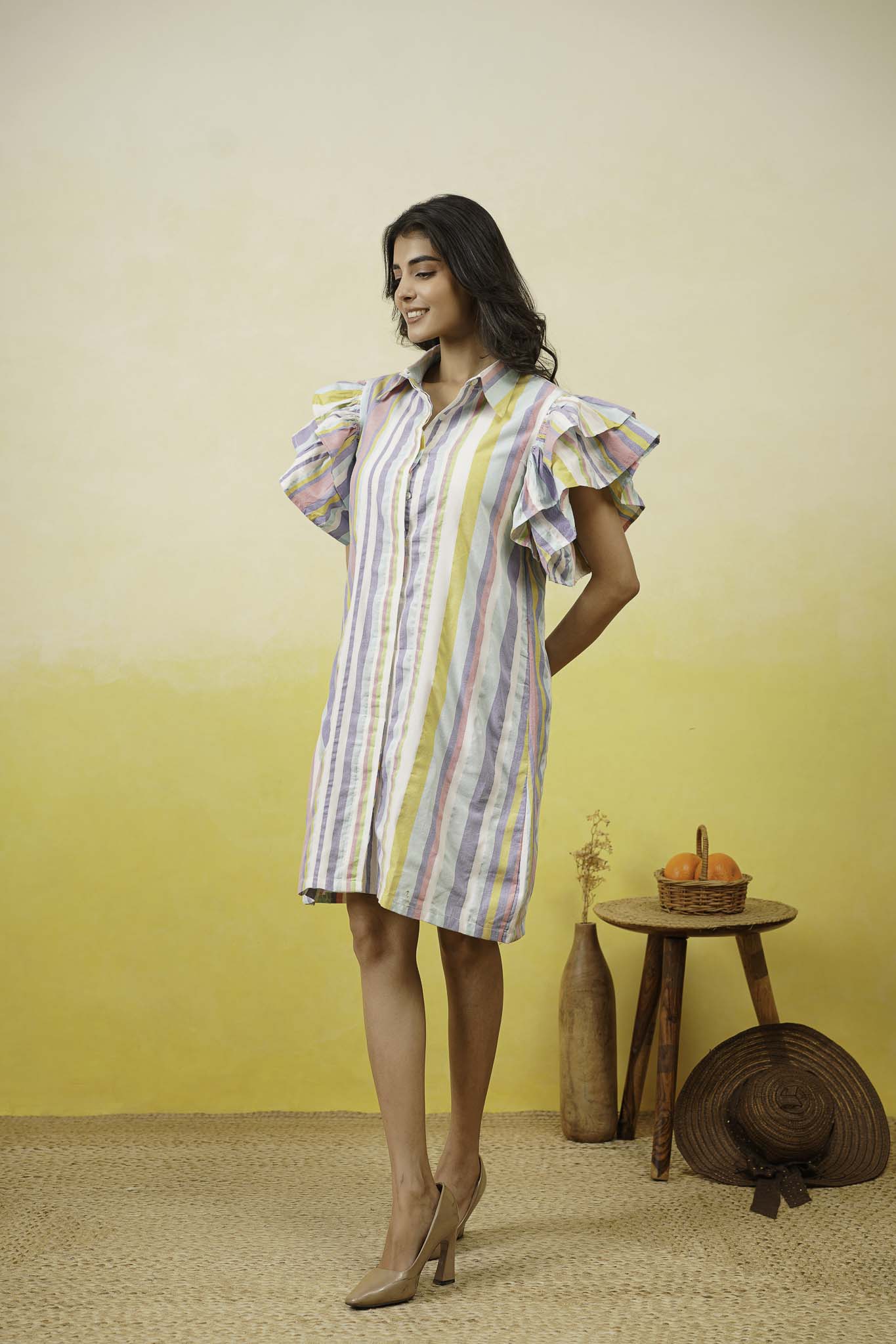 Multistripe Shirt Dress