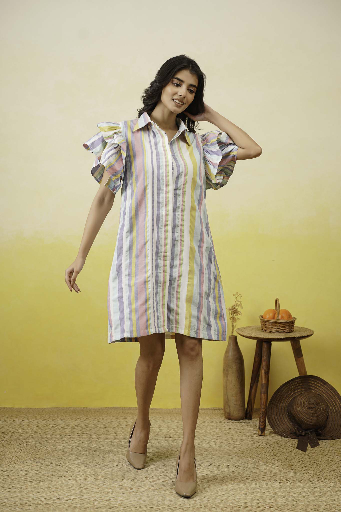 Multistripe Shirt Dress