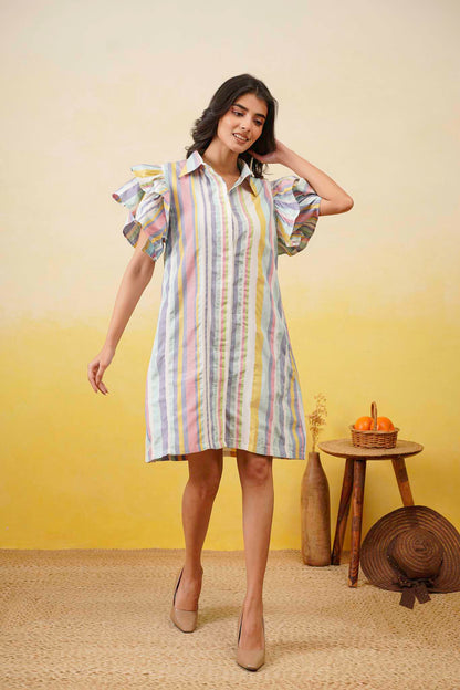 Multistripe Shirt Dress