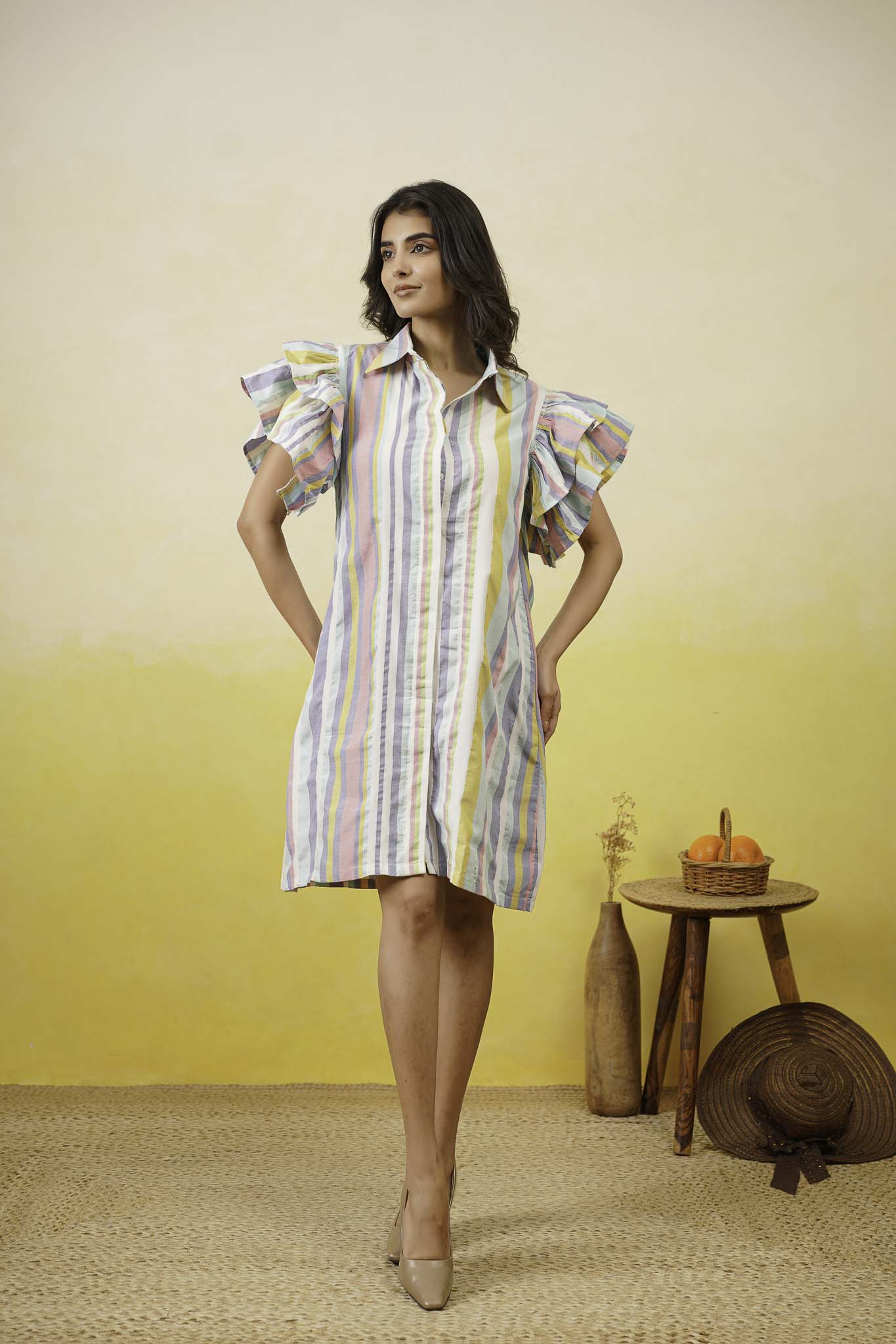Multistripe Shirt Dress