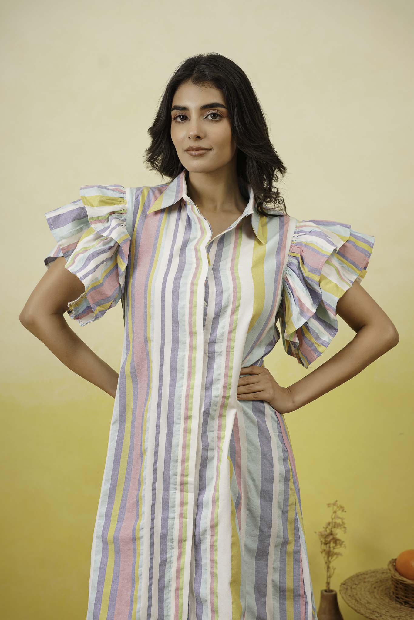 Multistripe Shirt Dress