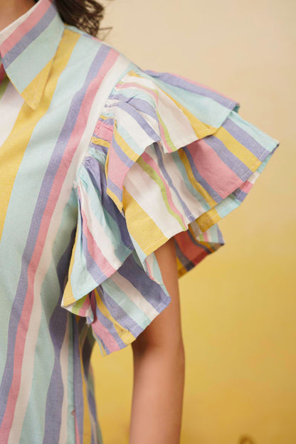 Multistripe Shirt Dress