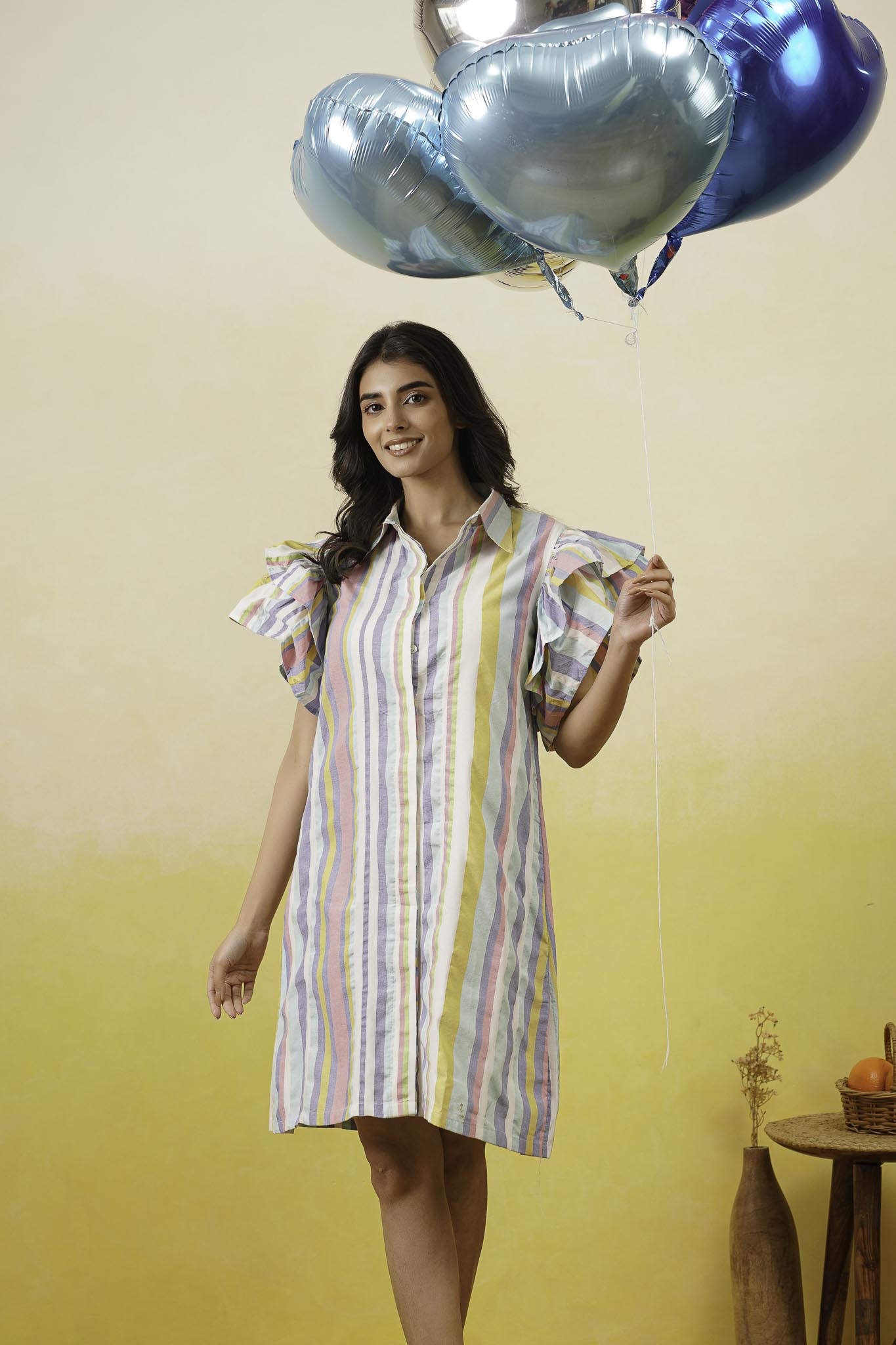 Multistripe Shirt Dress