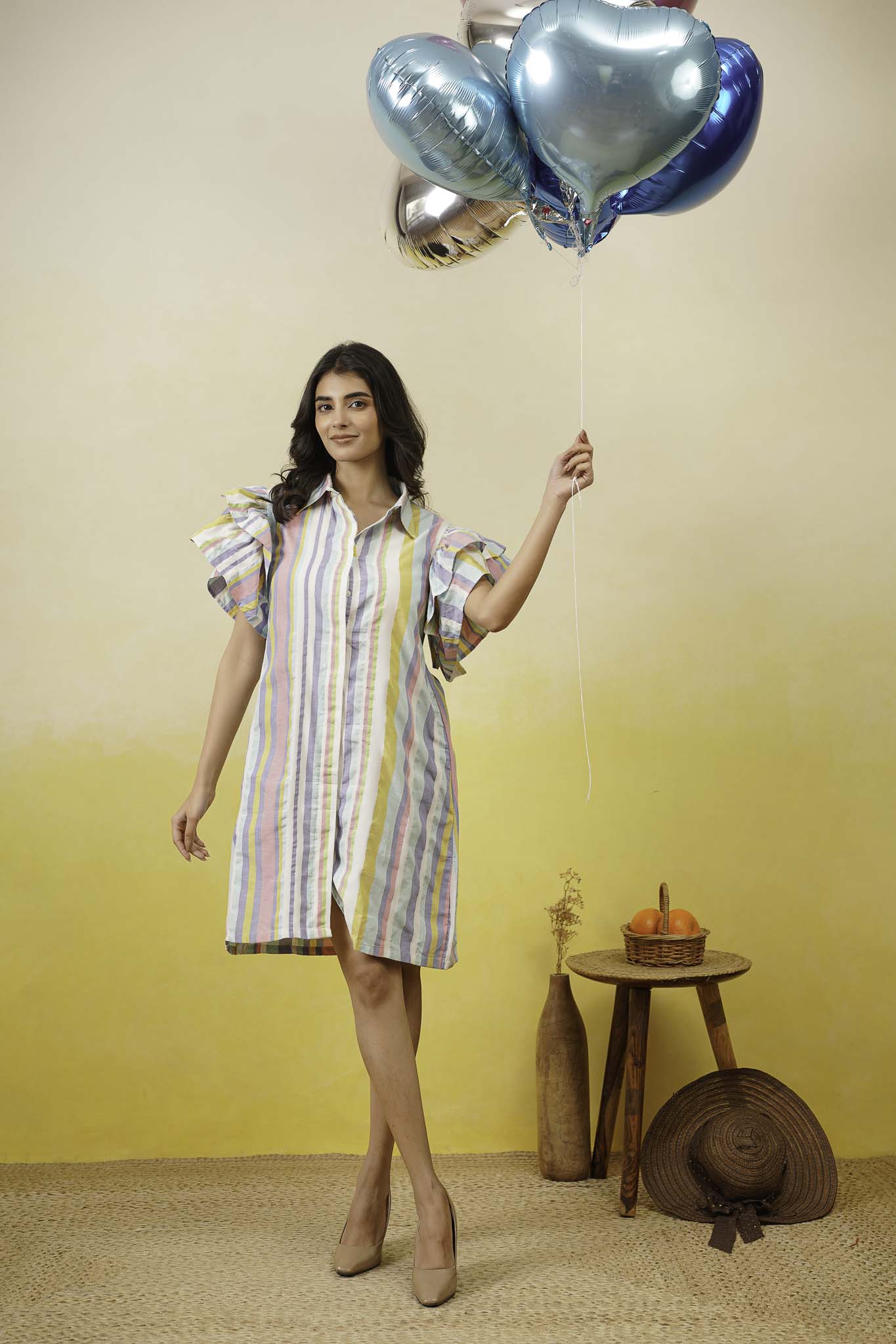 Multistripe Shirt Dress