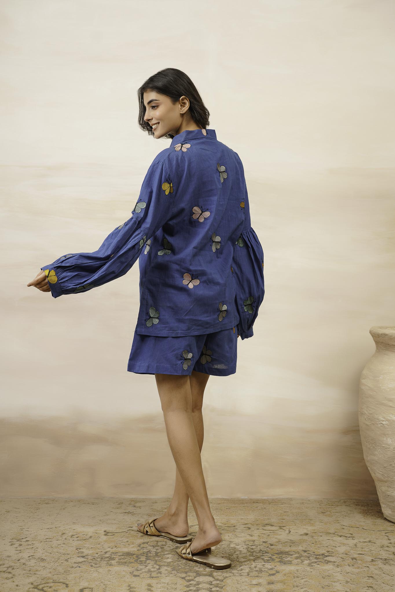 Blue Butterfly Short Dress