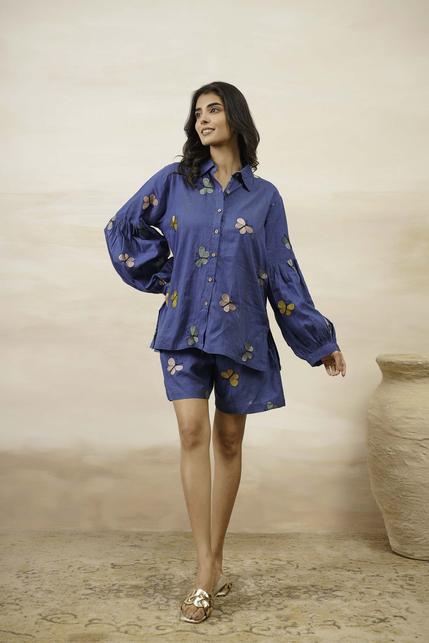 Blue Butterfly Short Dress