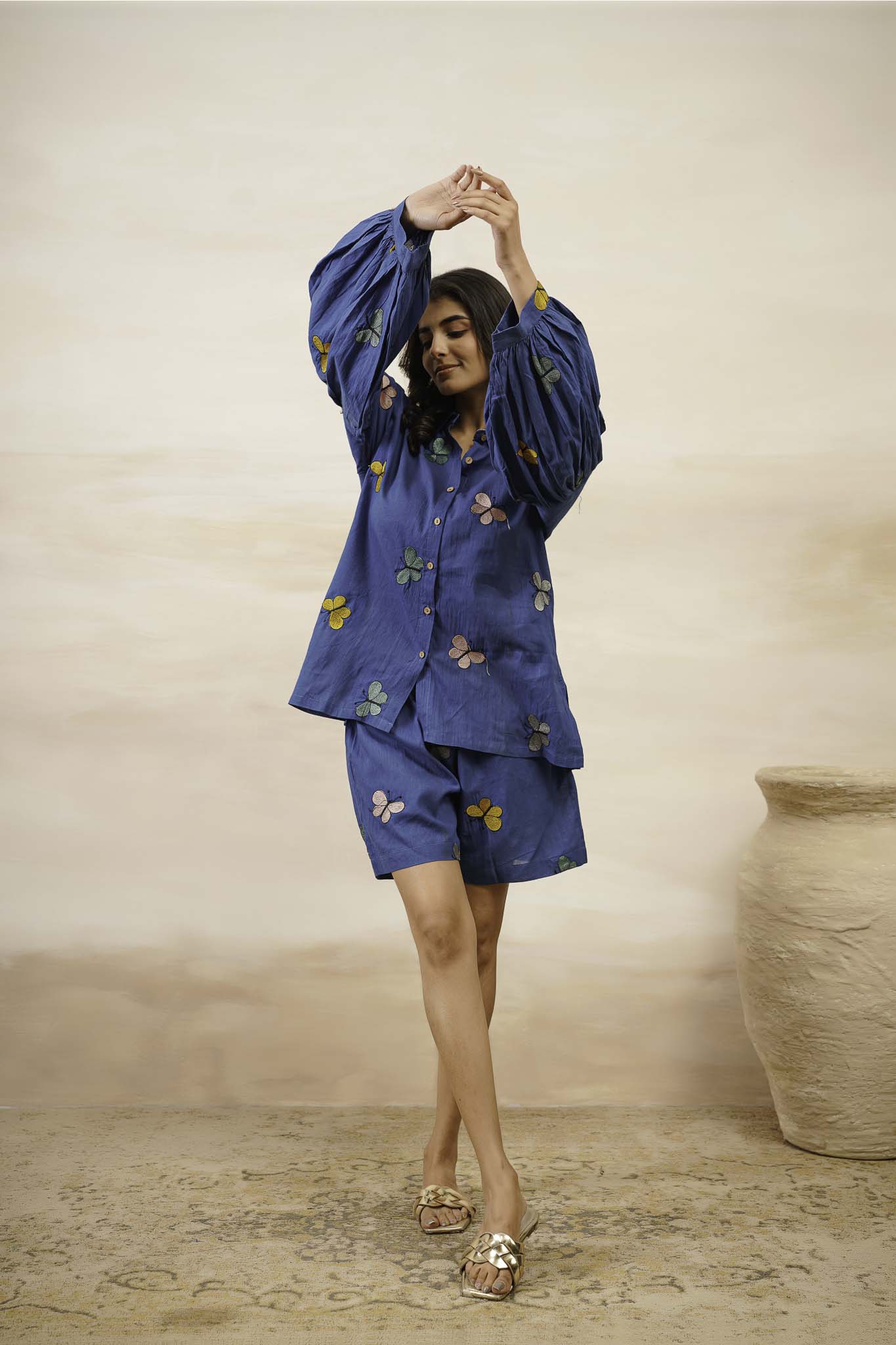 Blue Butterfly Short Dress