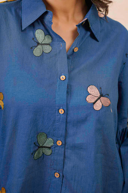 Blue Butterfly Short Dress